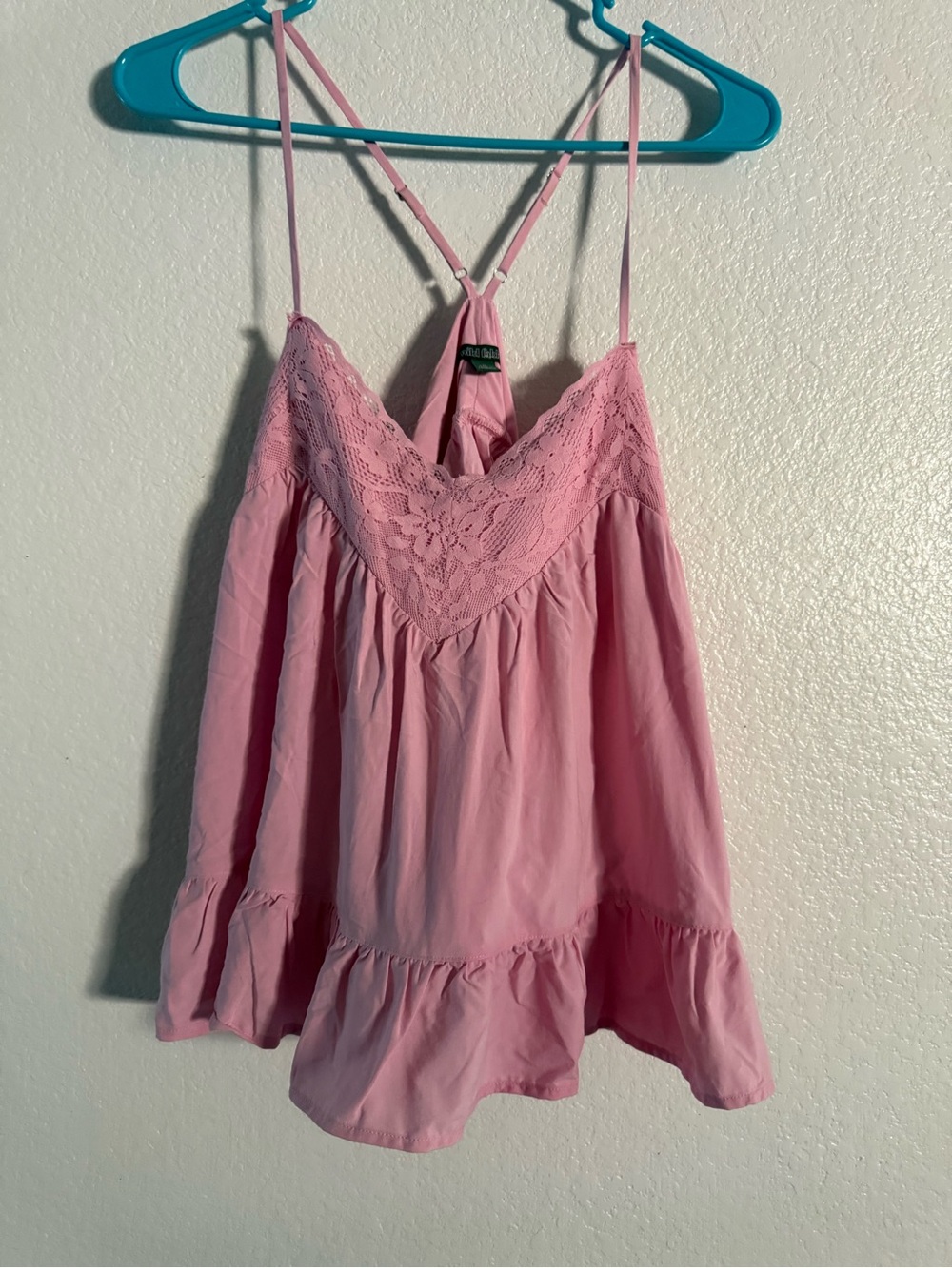 Target Pink Lace-Trim Spaghetti Strap Tank
